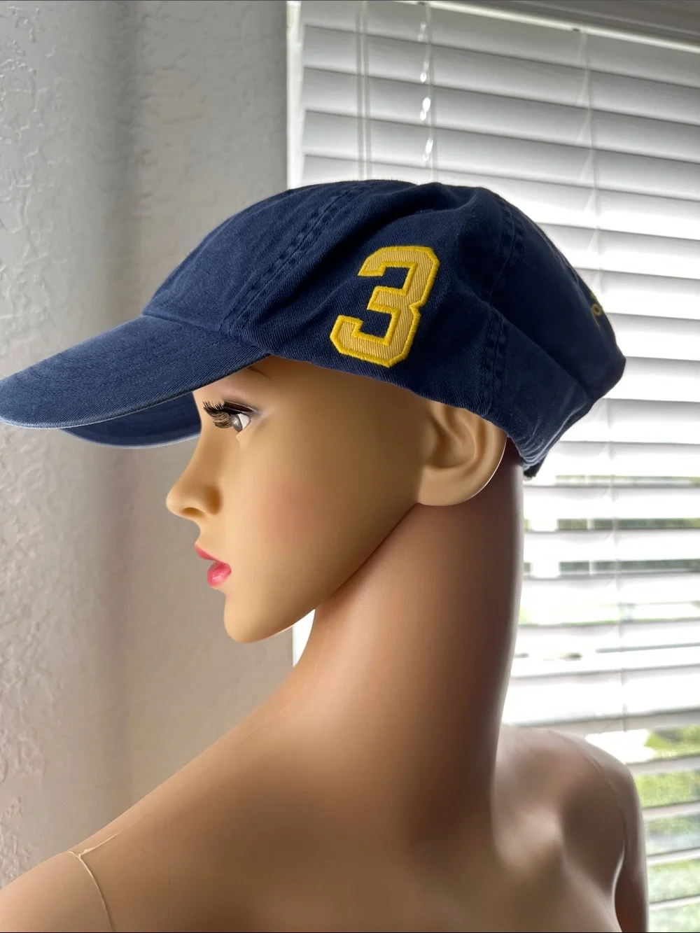 Polo by Ralph Lauren Navy Hat with Yellow Pony & 3 Patch